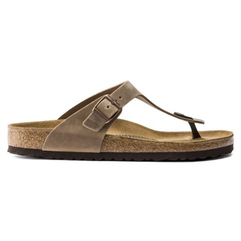 Japonki damskie Birkenstock Gizeh Oiled Leather Tabacco Brown Regular szerokie (0943811) Birkenstock