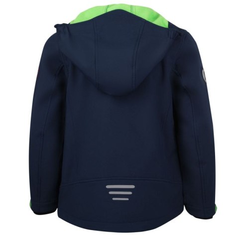 Kurtka softshellowa dziecięca TrollKids Kids Trollfjord Jacket navy/light green elementy odblaskowe granatowa (161-120) Trollkids