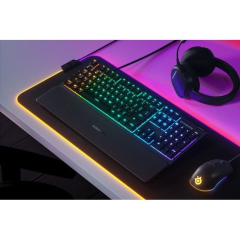 SteelSeries Apex 3 Gaming Keyboard, US Layout, Wired, Black SteelSeries Apex 3 Gaming keyboard IP32 water resistant for protect Steelseries