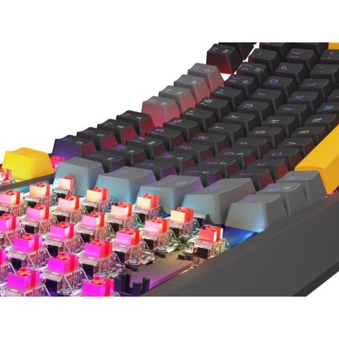 GENESIS Thor 230 TKL klawiatura Gaming USB + RF Wireless + Bluetooth QWERTY Czarny, Szary, Pomarańczowy