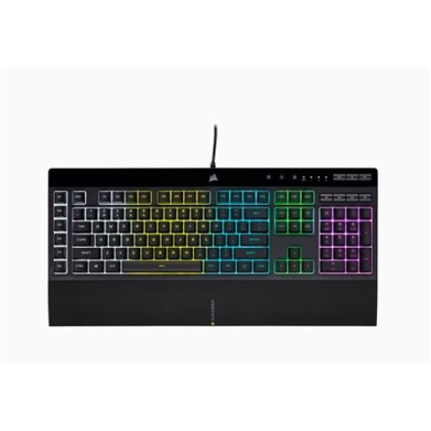 Korsarz | Gumowa kopuła | K55 RGB PRO | Klawiatura do gier | Klawiatura do gier | Światło LED RGB | Stany Zjednoczone | Przewodo