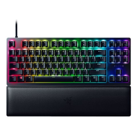 Razer Łowca V2 bez klaw. num., klaw. do gier, optyczna, LED RGB, Stany Zjednoczone, czarny, przewodowe, klikający fioletowy prze