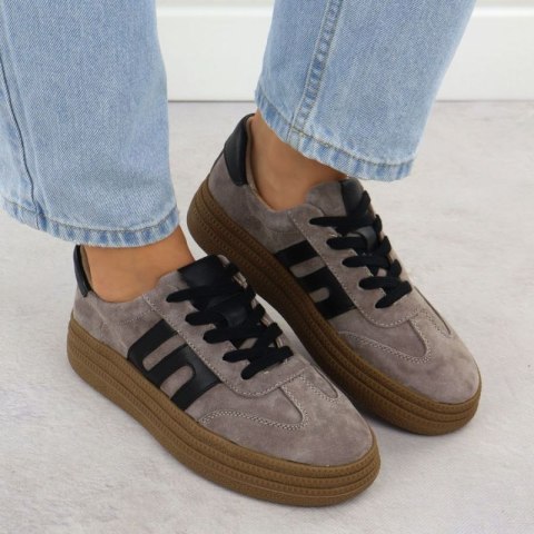 Półbuty zamszowe taupe Filippo W DP7114 PAW642 Filippo
