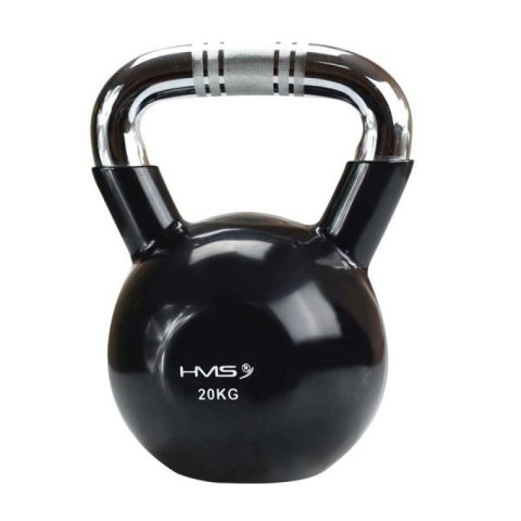 Kettlebell żeliwny uchwyt chrom radełkowany HMS KTC12 BLACK HMS