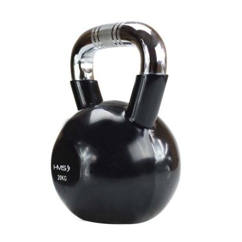 Kettlebell żeliwny uchwyt chrom radełkowany HMS KTC12 BLACK HMS