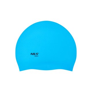 NQC JEDNOKOLOROWY JASNONIEBIESKI CZEPEK SILIKONOWY DOTS NILS AQUA NILS AQUA