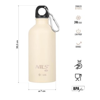 NC3801 BUTELKA TURYSTYCZNA 550ML BEŻOWA NILS CAMP NILS CAMP