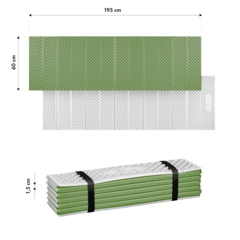 NC17103 KARIMATA SKŁADANA TURYSTYCZNA Z PODBICIEM ALUMINIOWYM + XPE 195 CM ZIELONA NILS CAMP NILS CAMP