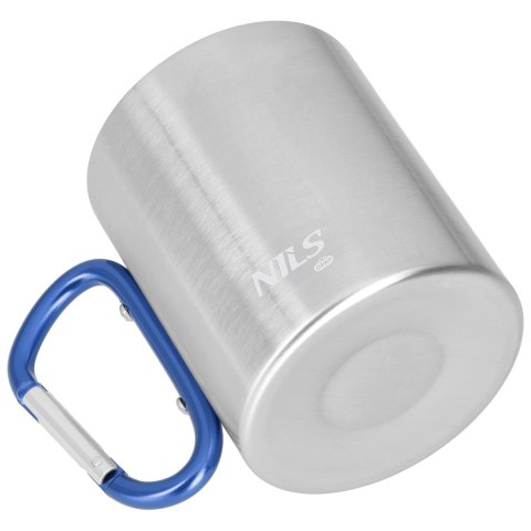 NC17110 KUBEK KEMPINGOWY Z KARABIŃCZYKIEM 300 ML STAL NIERDZEWNA NIEBIESKI NILS CAMP NILS CAMP
