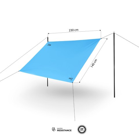 NC17111 TARP PŁACHTA BIWAKOWA KEMPINGOWA 230X140 CM NIEBIESKI NILS CAMP NILS CAMP
