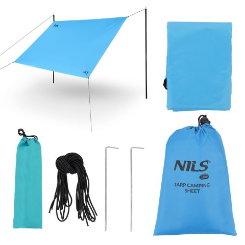 NC17111 TARP PŁACHTA BIWAKOWA KEMPINGOWA 230X140 CM NIEBIESKI NILS CAMP NILS CAMP