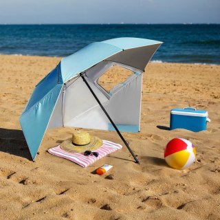 NC17114 PARASOL/PARAWAN PLAŻOWY 2W1 XXL 240 CM NIEBIESKI NILS NILS