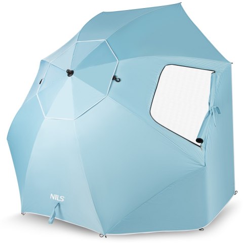 NC17114 PARASOL/PARAWAN PLAŻOWY 2W1 XXL 240 CM NIEBIESKI NILS NILS