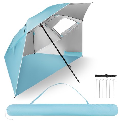 NC17114 PARASOL/PARAWAN PLAŻOWY 2W1 XXL 240 CM NIEBIESKI NILS NILS