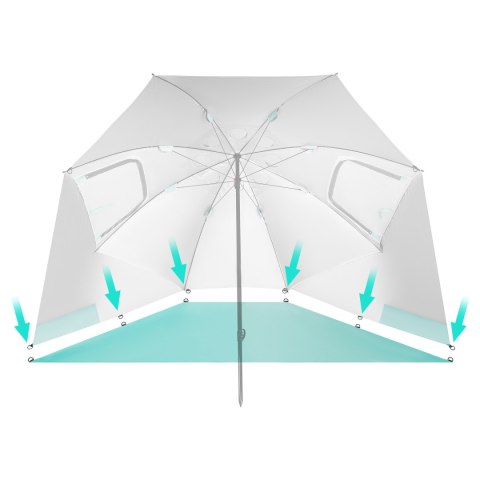 NC17114 PARASOL/PARAWAN PLAŻOWY 2W1 XXL 240 CM ZIELONY NILS NILS