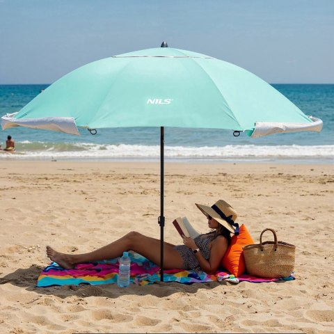 NC17114 PARASOL/PARAWAN PLAŻOWY 2W1 XXL 240 CM ZIELONY NILS NILS