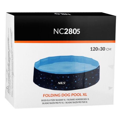 NC2805 BASEN DLA PSÓW SKŁADANY XL 120X30 CM NILS NILS