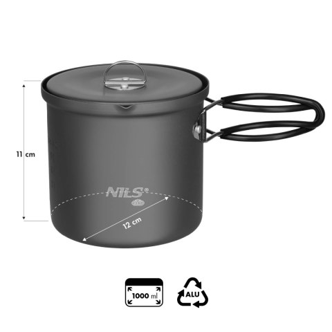 NC4202 GARNEK TURYSTYCZNY ALUMINIOWY Z POKRYWKĄ 1000ML NILS CAMP NILS CAMP