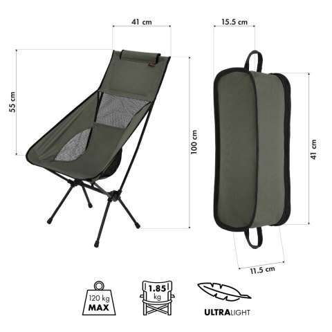 NC3321 KRZESŁO SKŁADANE ULTRALIGHT KHAKI NILS CAMP NILS CAMP