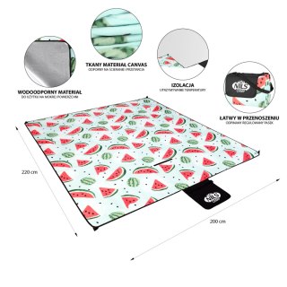 NC2312 ARBUZY KOC PIKNIKOWY 220×200cm PE + ALU NILS CAMP NILS