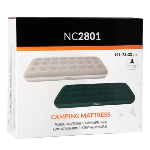NC2801 MATERAC TURYSTYCZNY DMUCHANY 191X73X22 CM ZIELONY NILS CAMP NILS CAMP