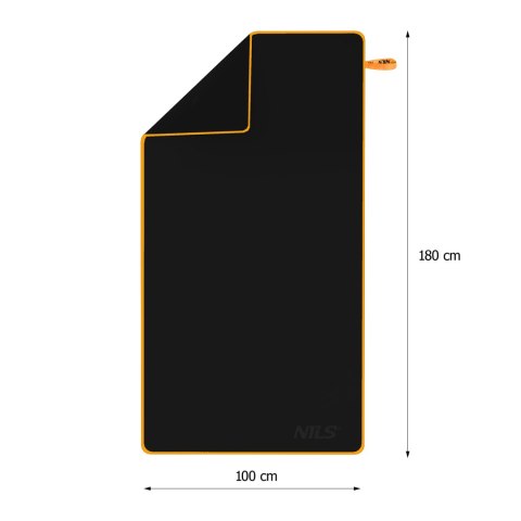 NCR12 RĘCZNIK Z MIKROFIBRY CZARNY 180x100 cm NILS NILS