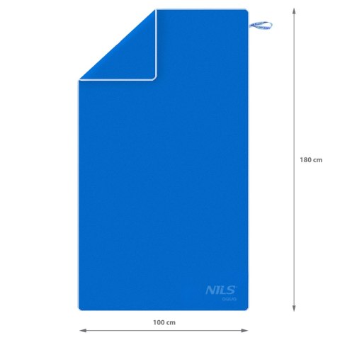 NAR12 NIEBIESKI RĘCZNIK Z MIKROFIBRY 180x100 cm NILS AQUA NILS AQUA