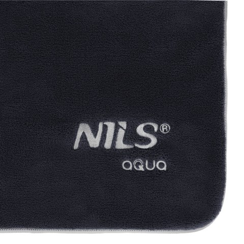 NAR14 RĘCZNIK Z MIKROFIBRY FROTTE CZARNY 160X80cm NILS AQUA NILS AQUA