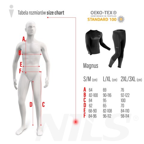 BTZ0464 BIELIZNA TERMOAKTYWNA CZARNA MĘSKA ZESTAW L/XL MAGNUS NILS NILS