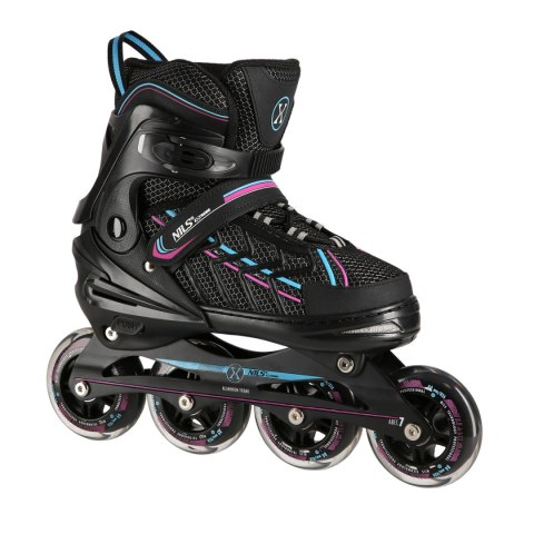 NA1128 CZARNO-FIOLETOWY ROZM. L(39-42) ŁYŻWOROLKI NILS EXTREME NILS EXTREME