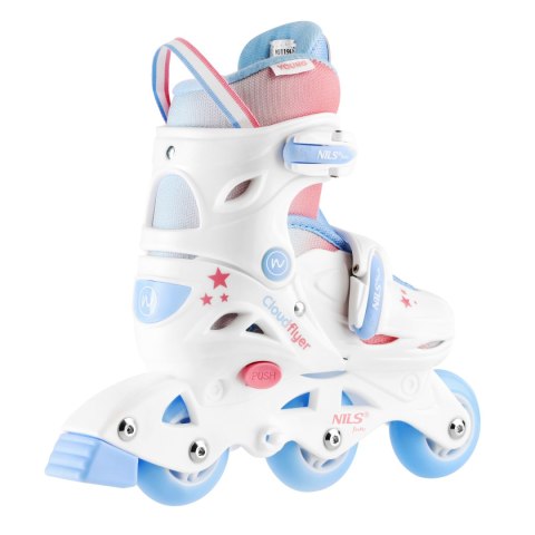 NJ1190 ŁYŻWOROLKI 3W1 THREE STEPS W ZESTAWIE Z WROTKĄ BIAŁA ROZM. S (30-33) NILS FUN NILS FUN