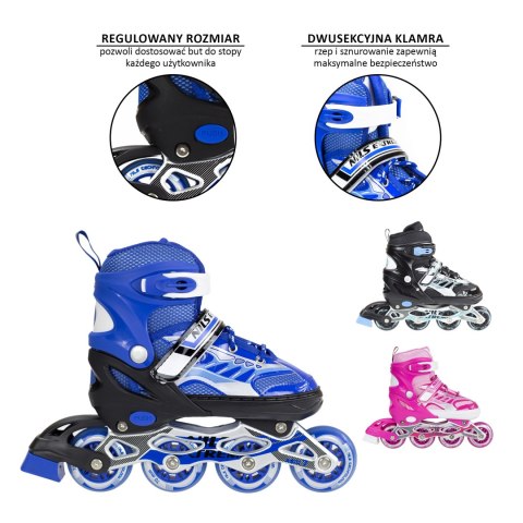 NJ1828 A CZARNY ROZM. L (39-42) ŁYŻWOROLKI NILS EXTREME NILS EXTREME