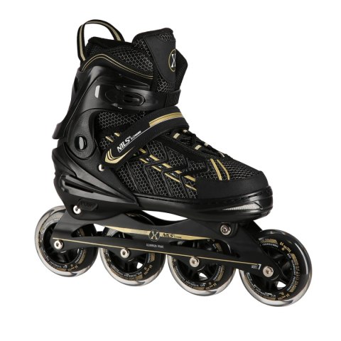 NA1128 CZARNO-ZŁOTE ROZM. XL(43-45) ŁYŻWOROLKI NILS EXTREME NILS EXTREME