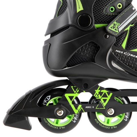 NA9022 CZARNO/ZIELONE ROZM 40 ŁYŻWOROLKI NILS EXTREME NILS EXTREME