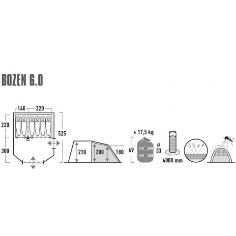 Namiot rodzinny High Peak Bozen 6.0 11837 High Peak