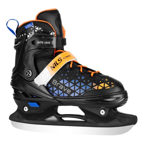 NH18190A ŁYŻWOROLKI 2w1 BRAVE NIEBIESKO-POMARAŃCZOWY ROZM. M(34-38) Z WYM. PŁ. HOKEJOWĄ NILS EXTREME NILS EXTREME
