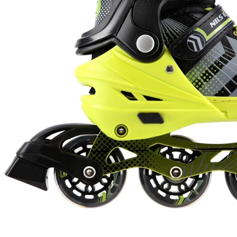 NH18192 4w1 CZARNO-ZIELONY ROZM.M(34-38) ŁYŻWOROLKI Z WYM. PŁ. HOKEJOWĄ NILS EXTREME NILS EXTREME