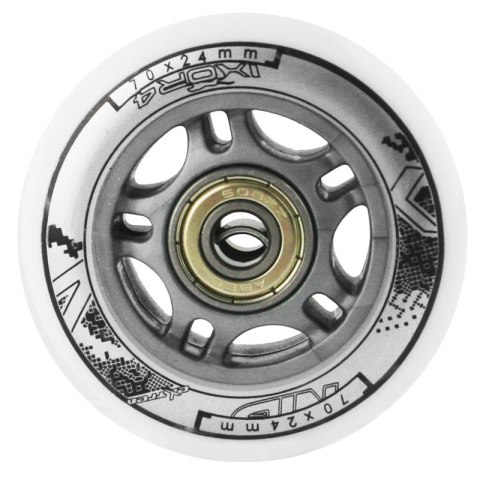 PU 70x24 BIAŁE 82A (4 SZT) + ABEC-7 (8 SZT) ZESTAW NILS EXTREME NILS EXTREME