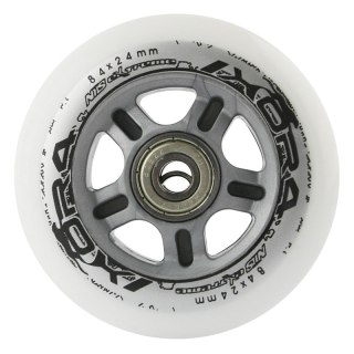 PU 84x24 BIAŁE 82A (4 SZT) + ABEC-7 (8 SZT) CHROME ZESTAW NILS EXTREME NILS EXTREME