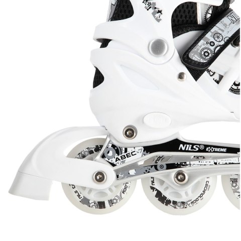 NH10905 4w1 BIAŁE LED ROZM. L(39-42) ŁYŻWOROLKI Z WYM. PŁOZĄ HOKEJOWĄ NILS EXTREME NILS EXTREME