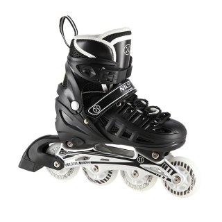 NH10905 4w1 CZARNE LED ROZM. M(35-38) ŁYŻWOROLKI Z WYM. PŁOZĄ HOKEJOWĄ NILS EXTREME NILS EXTREME