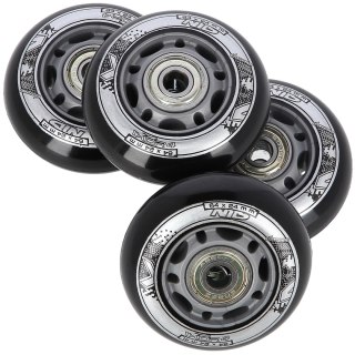 PU 64x24 82A CZARNE (4 szt.) + ABEC-9 (8 szt.) ZESTAW NILS EXTREME NILS EXTREME