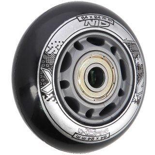 PU 64x24 82A CZARNE (4 szt.) + ABEC-9 (8 szt.) ZESTAW NILS EXTREME NILS EXTREME