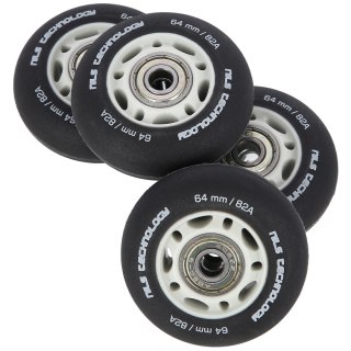 PU 64x24 82A CZARNE MATOWE (4 szt.) + ABEC-9 (8 szt.) ZESTAW NILS EXTREME NILS EXTREME