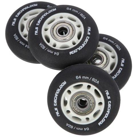 PU 64x24 82A CZARNE MATOWE (4 szt.) + ABEC-9 (8 szt.) ZESTAW NILS EXTREME NILS EXTREME