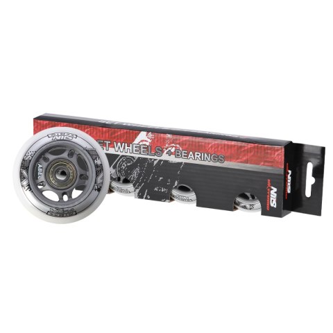 PU 70x24 82A BIAŁE N (4 szt.) + ABEC-7 (8 szt.) ZESTAW NILS EXTREME NILS EXTREME