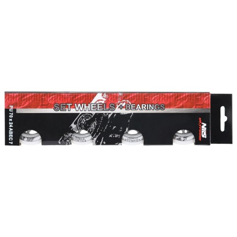 PU 70x24 82A BIAŁE N (4 szt.) + ABEC-7 (8 szt.) ZESTAW NILS EXTREME NILS EXTREME