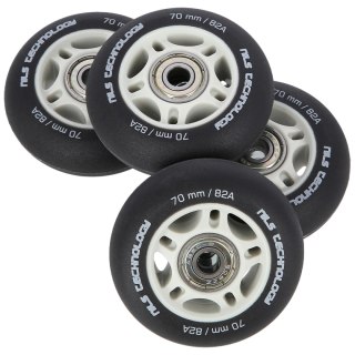 PU 70x24 82A CZARNE MATOWE (4 szt.) + ABEC-9 (8 szt.) ZESTAW NILS EXTREME NILS EXTREME