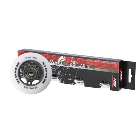 PU 72x24 82A BIAŁE MATOWE (4 szt.) + ABEC-9 (8 szt.) ZESTAW NILS EXTREME NILS EXTREME