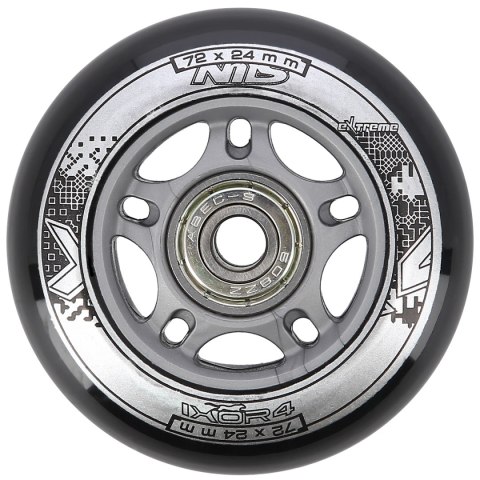 PU 72x24 82A CZARNE (4 szt.) + ABEC-9 (8 szt.) ZESTAW NILS EXTREME NILS EXTREME